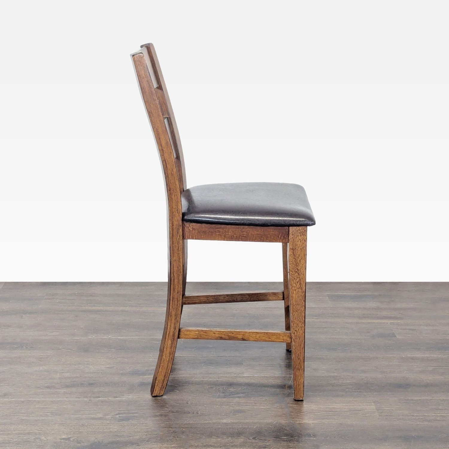 Wooden Bar Stool with Faux Leather Seat	 - image-8