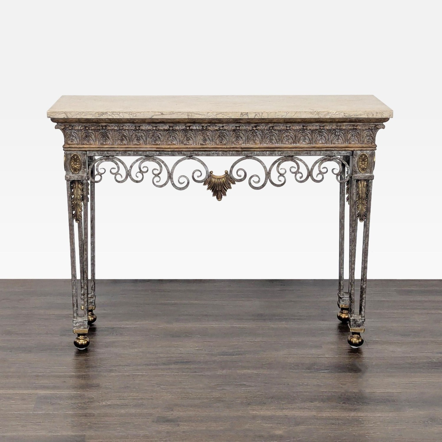 Maitland Smith Marble Top Console Table - image-1