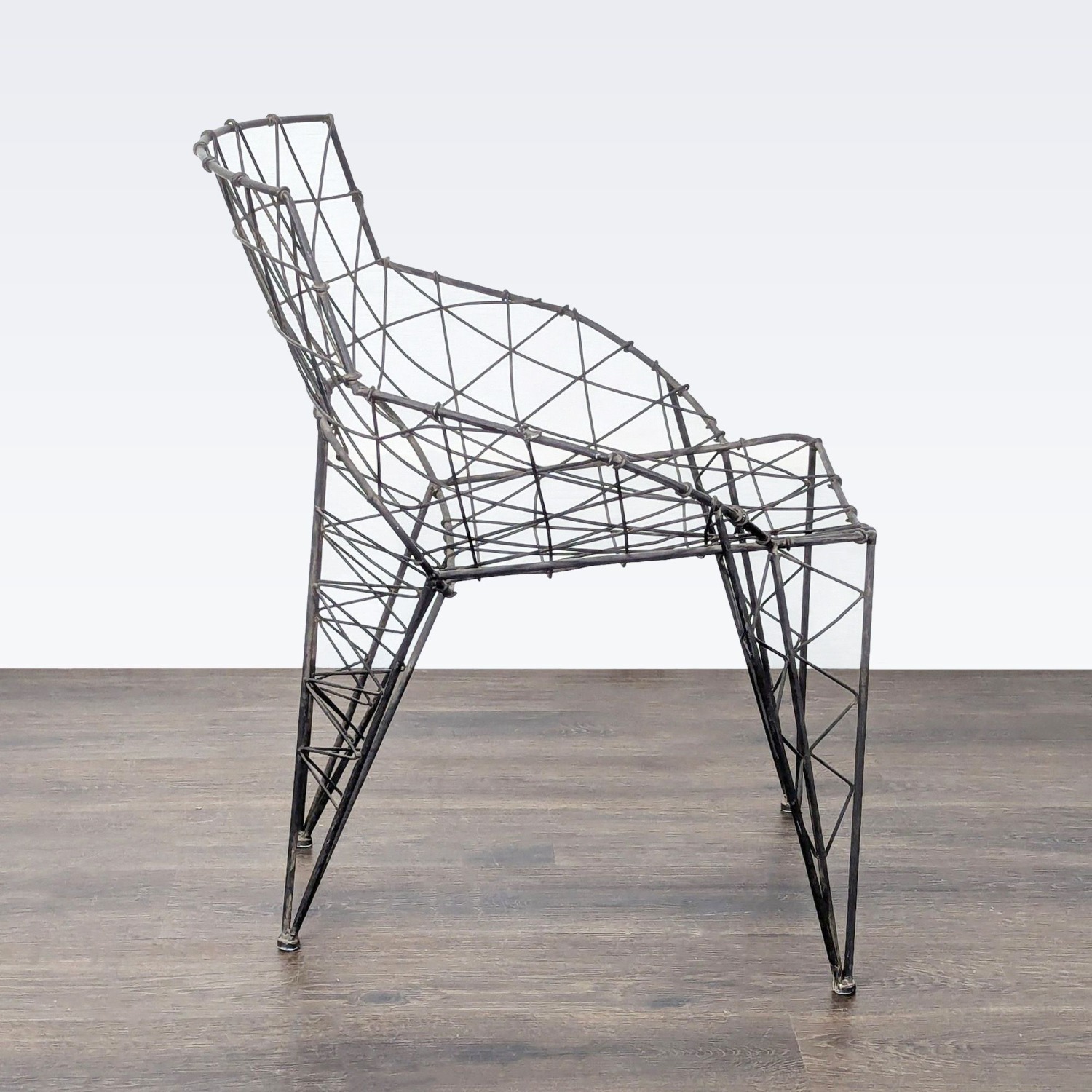 Modern Geometric Wire Frame Chair  - image-2