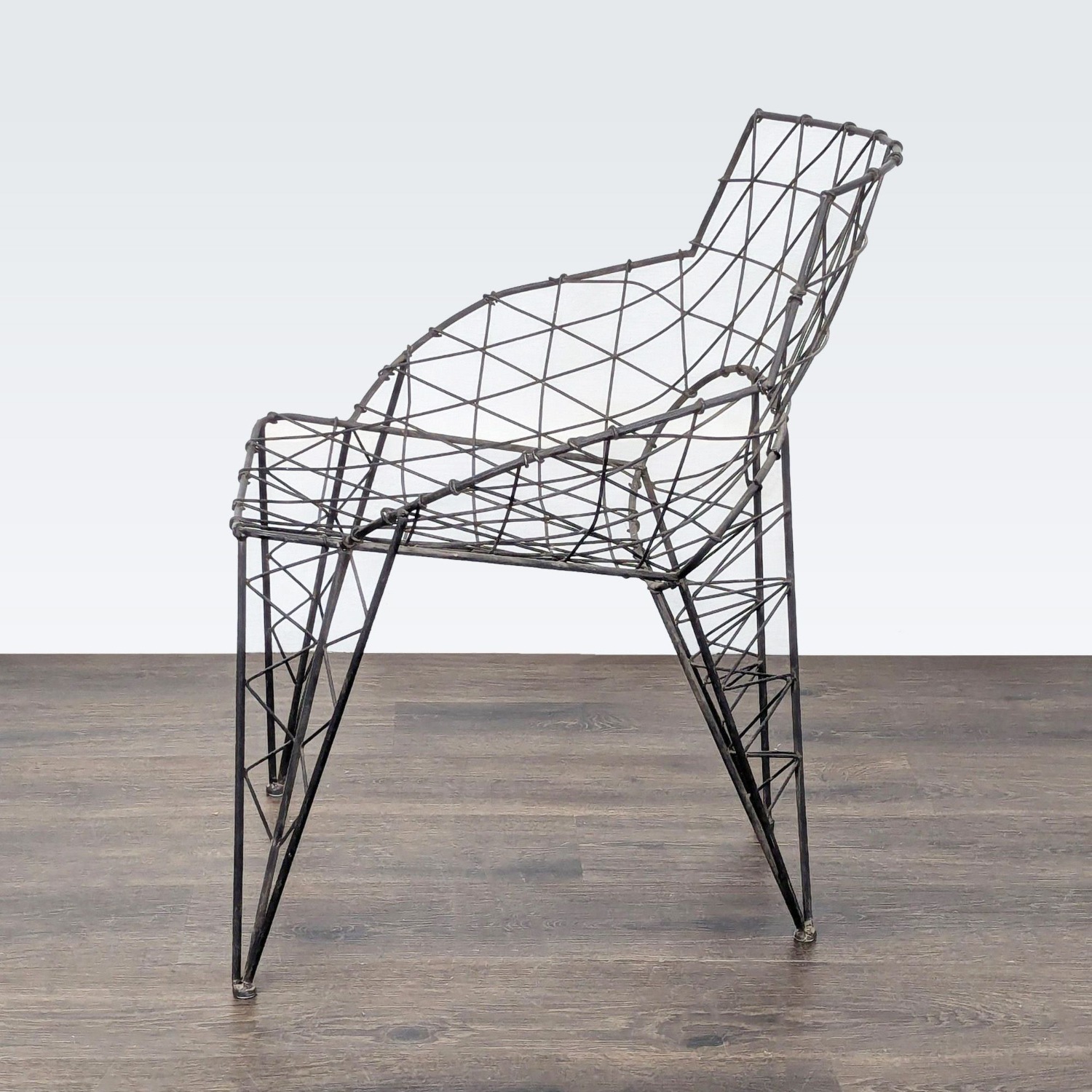 Modern Geometric Wire Frame Chair  - image-4