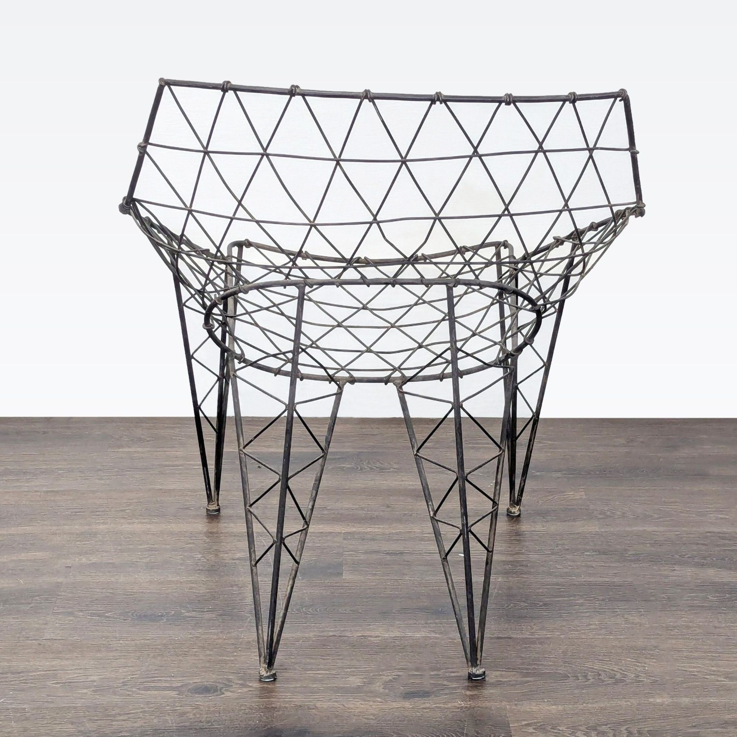 Modern Geometric Wire Frame Chair  - image-3