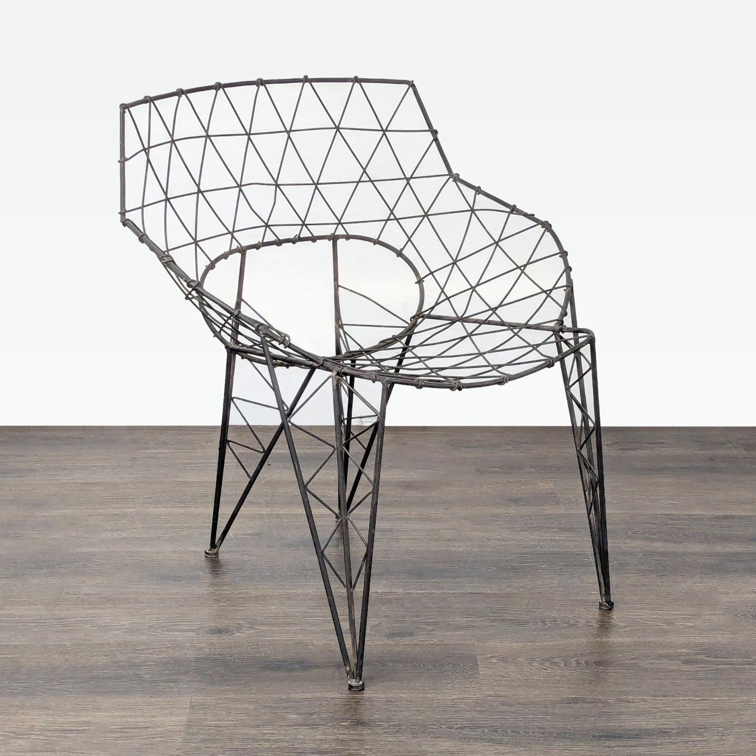 Modern Geometric Wire Frame Chair  - image-1
