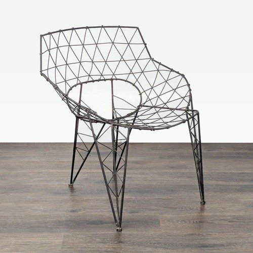 Used Modern Geometric Wire Frame Chair  for sale on AptDeco