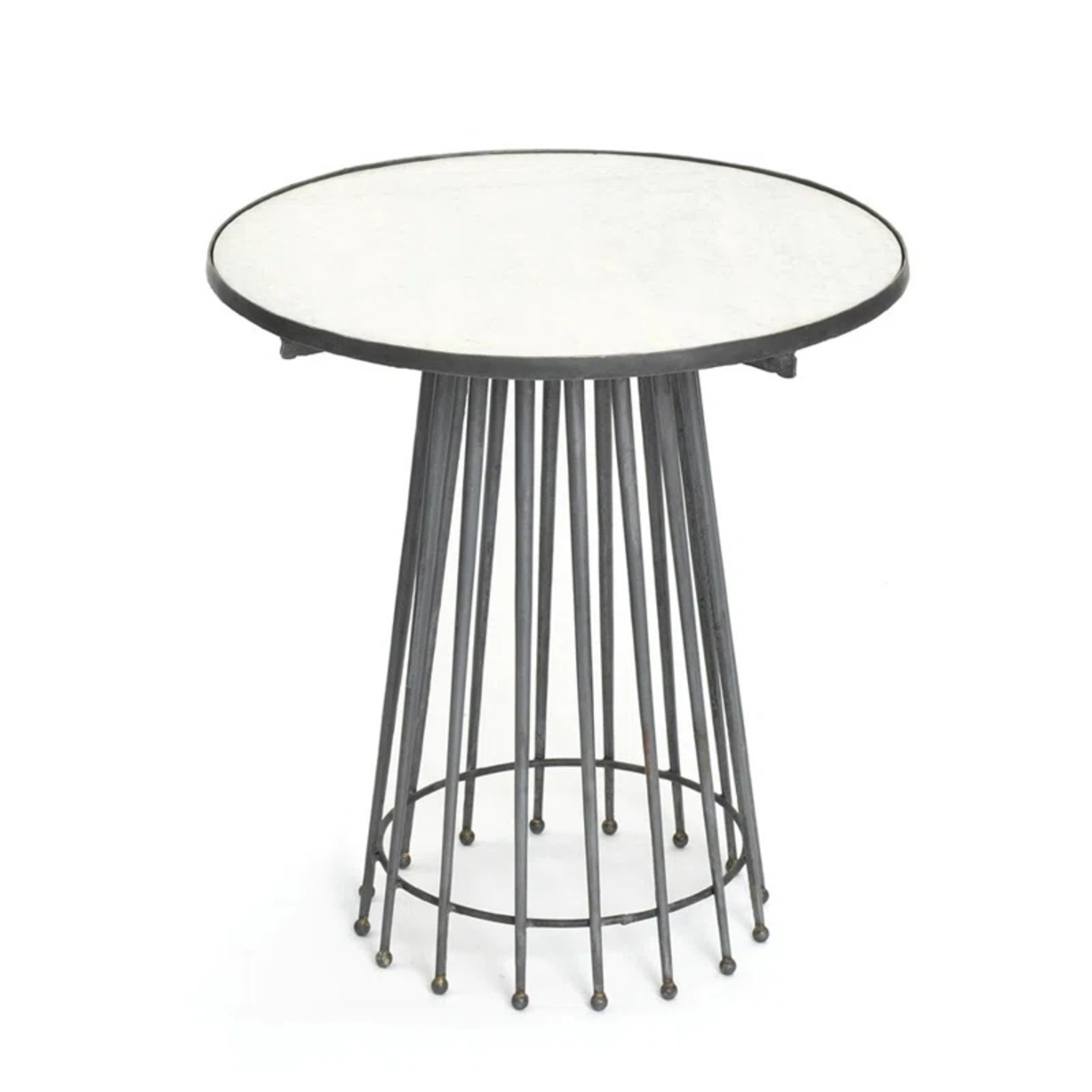 Marble Top Needle Table on Metal Base	 - image-6