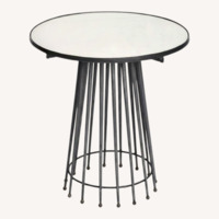 Marble Top Needle Table on Metal Base	