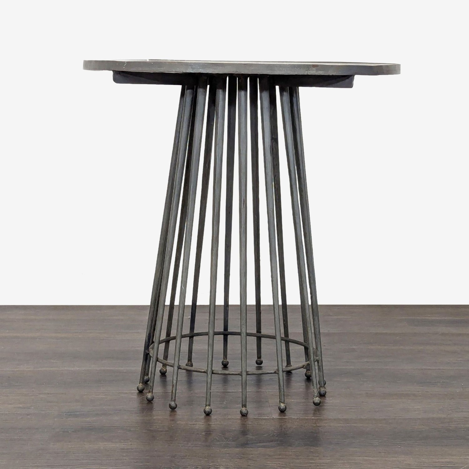Marble Top Needle Table on Metal Base	 - image-2
