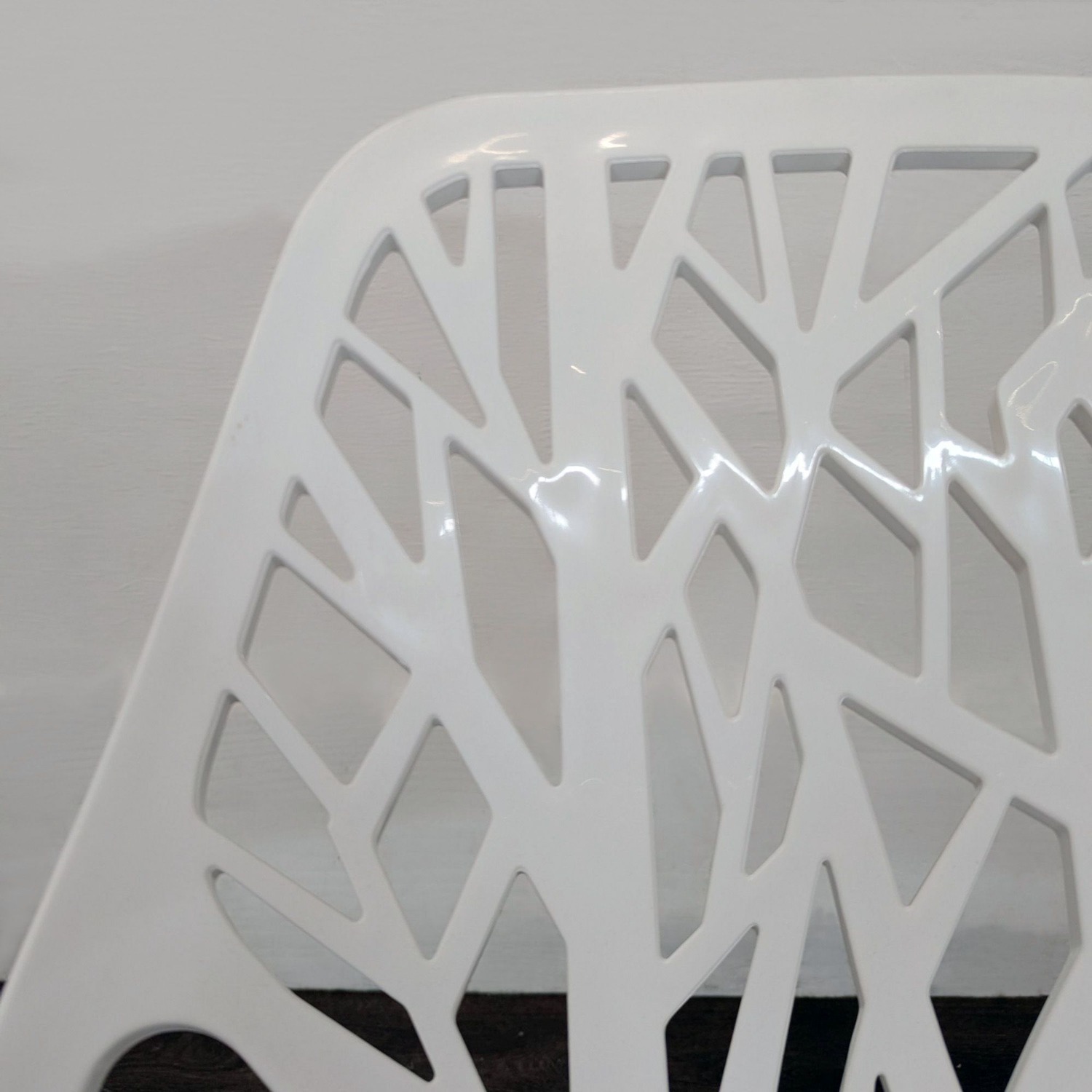 Set of 4 Modern White Tree-Pattern Dining Chairs - image-5
