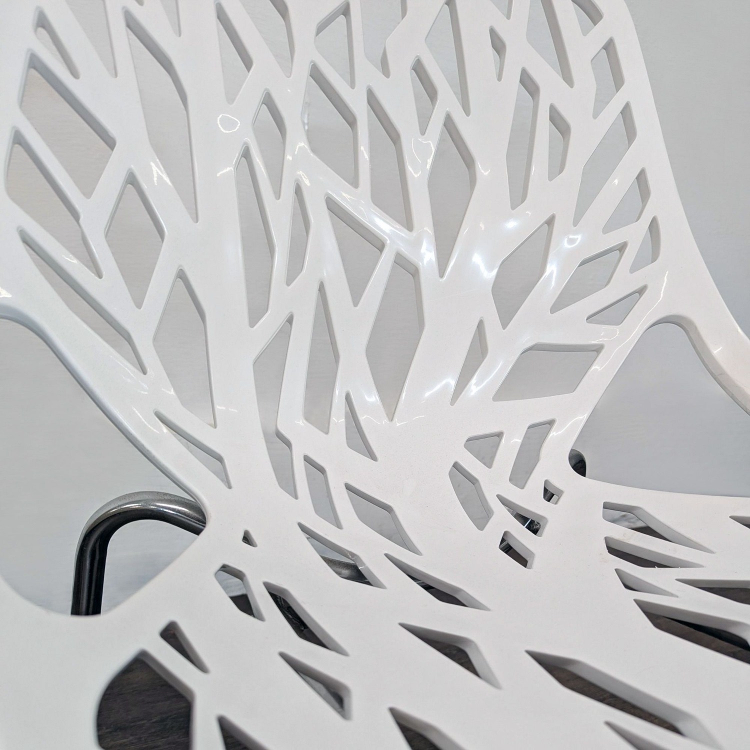 Set of 4 Modern White Tree-Pattern Dining Chairs - image-6