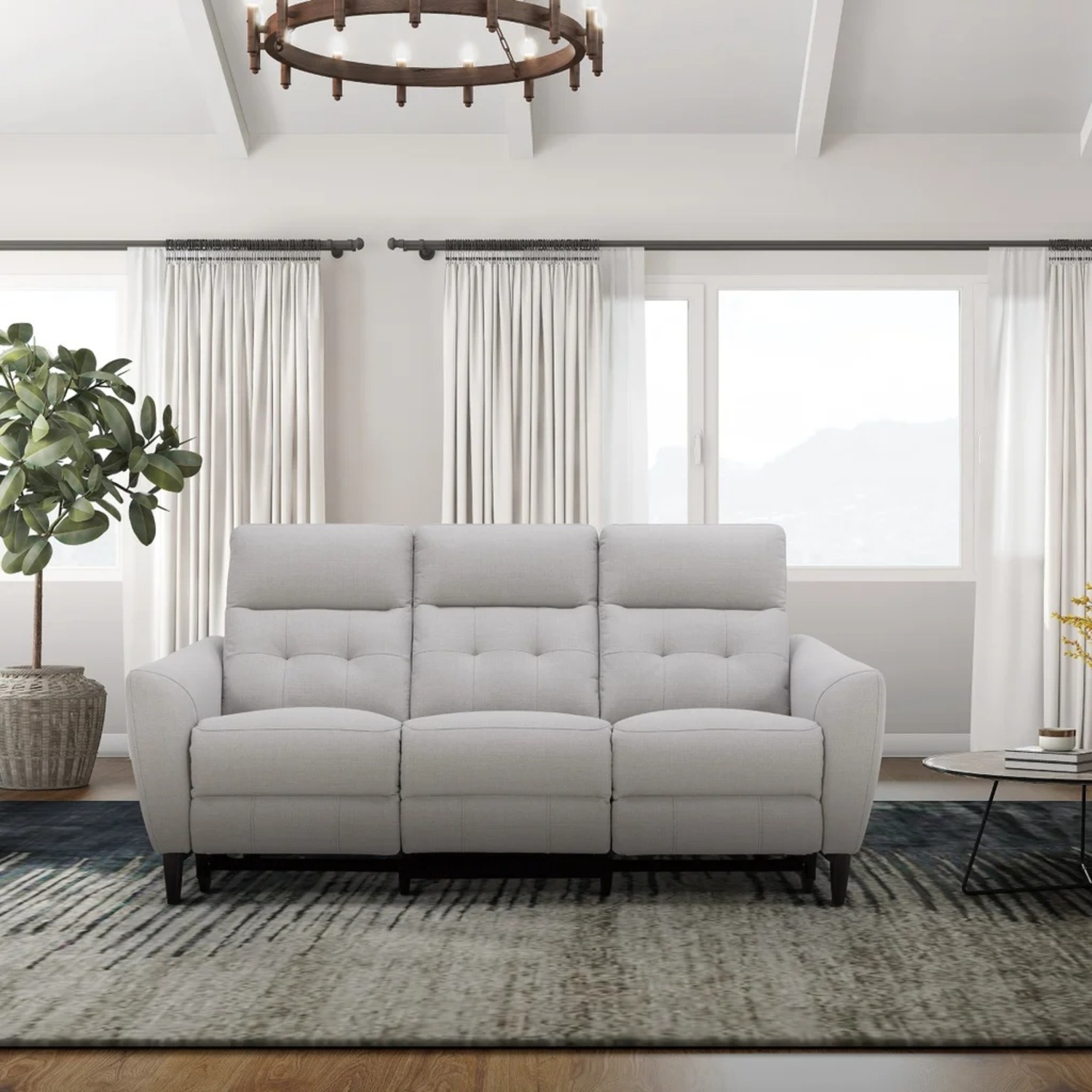 Costsco Light Gray Fabric Loveseat - image-5