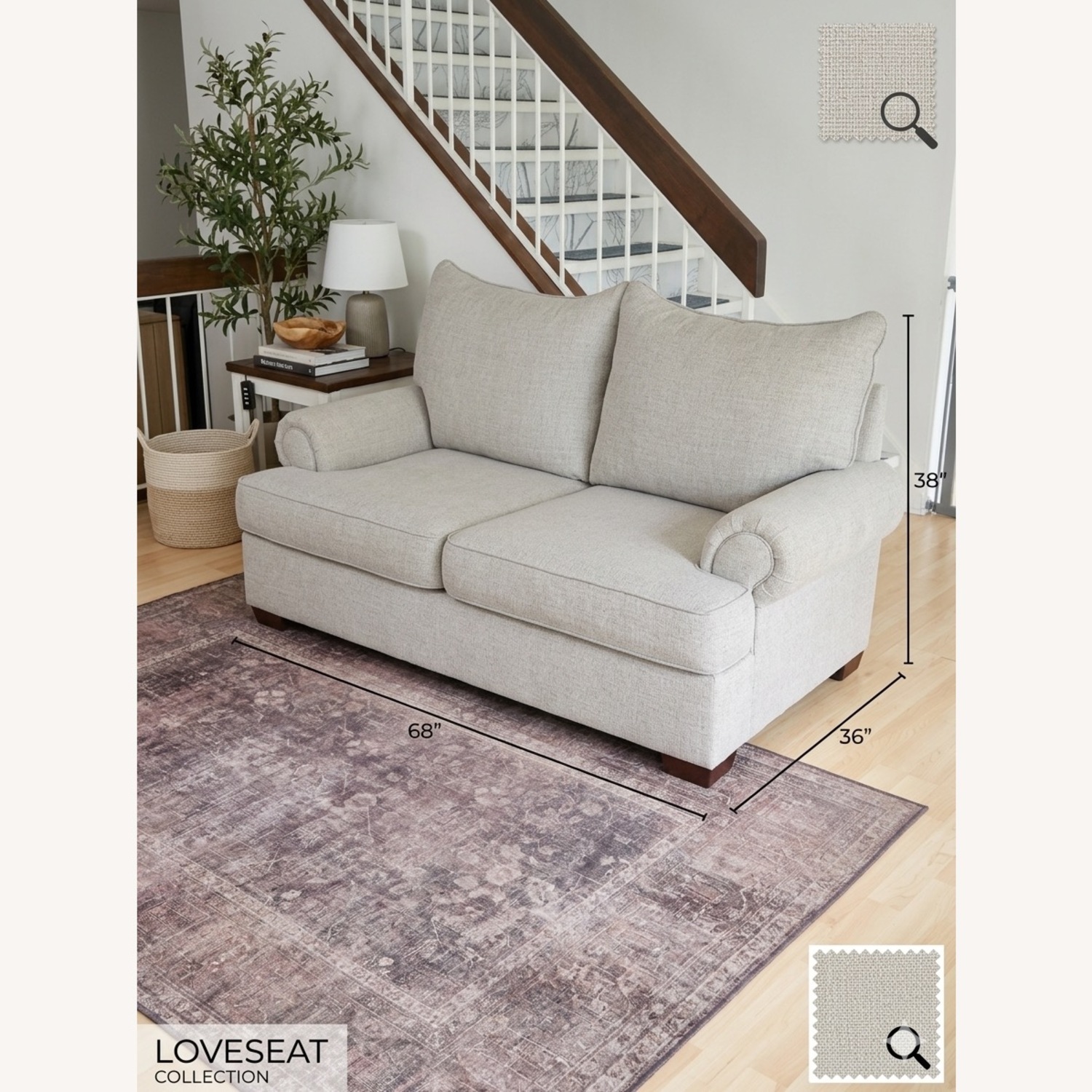 Raymour & Flanigan Light Gray Fabric Loveseat - image-3