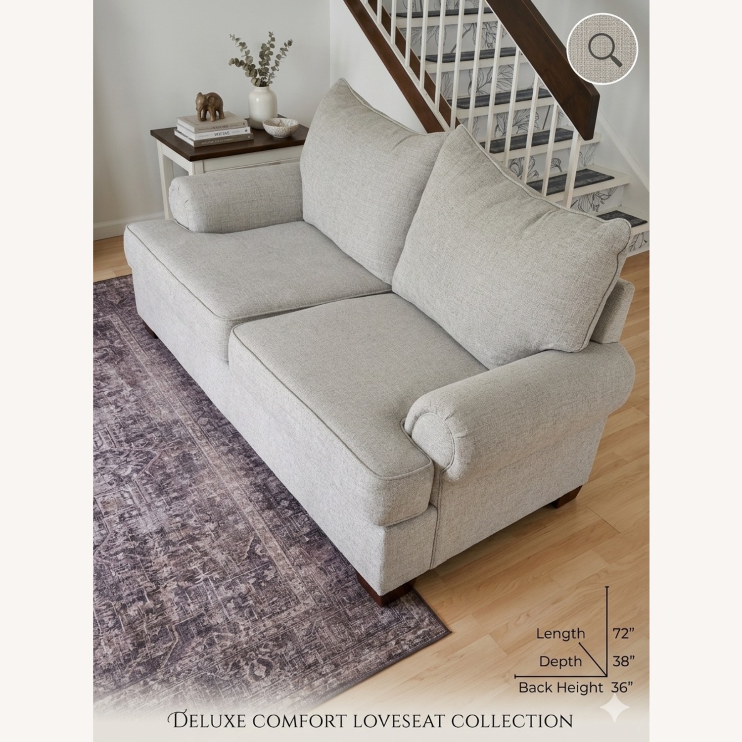 Raymour & Flanigan Light Gray Fabric Loveseat - image-2
