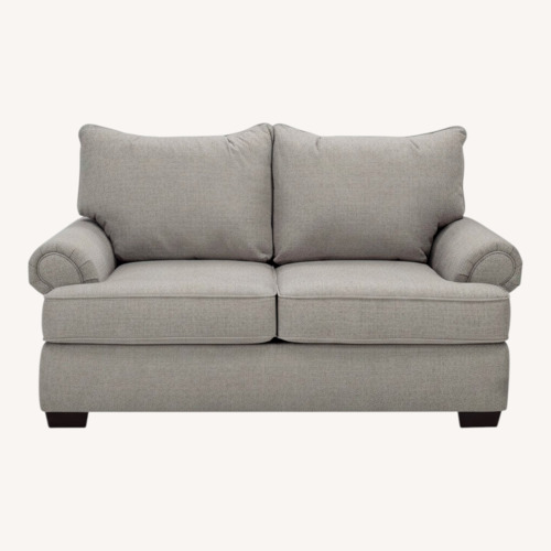 Used Raymour & Flanigan Light Gray Fabric Loveseat for sale on AptDeco