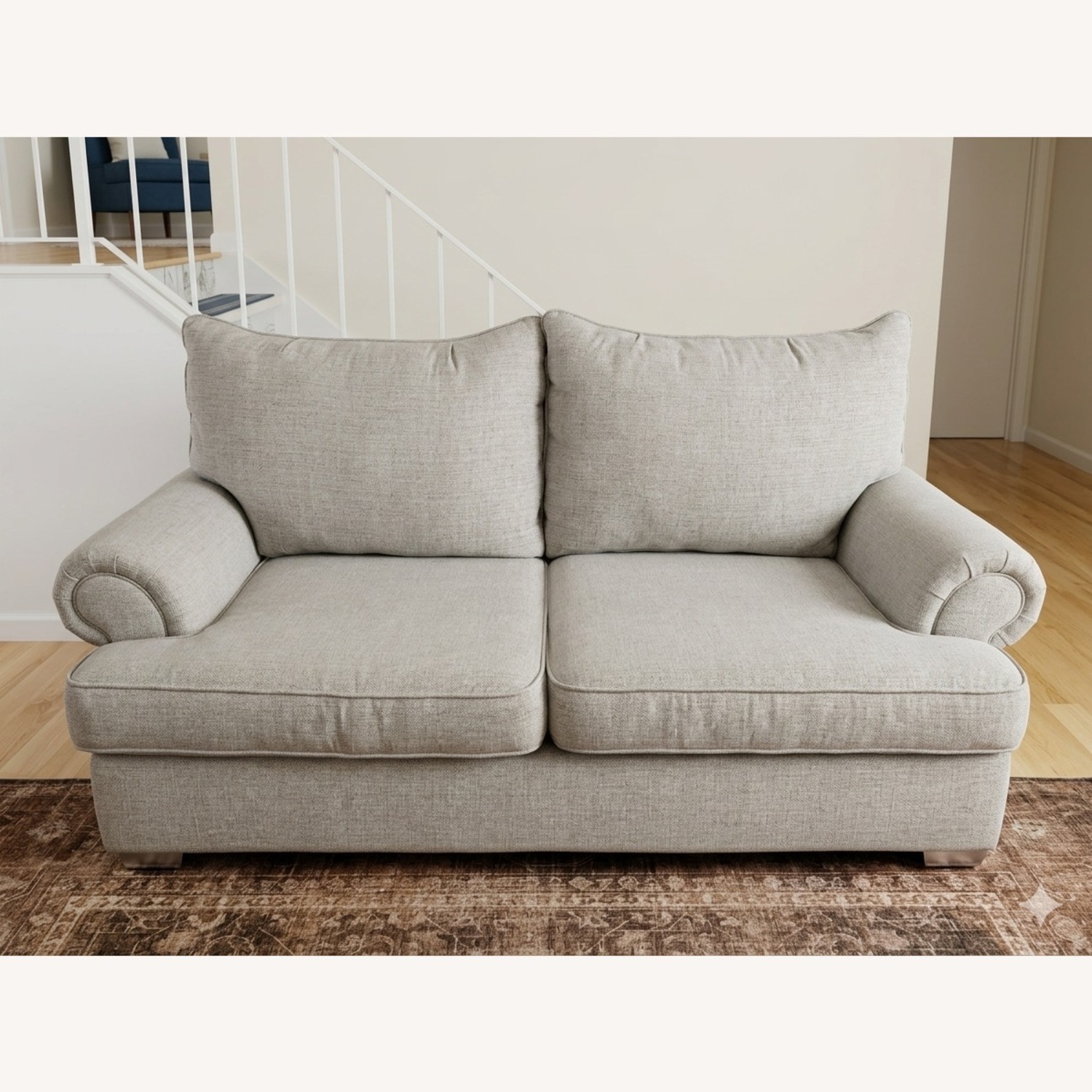 Raymour & Flanigan Light Gray Fabric Loveseat - image-1
