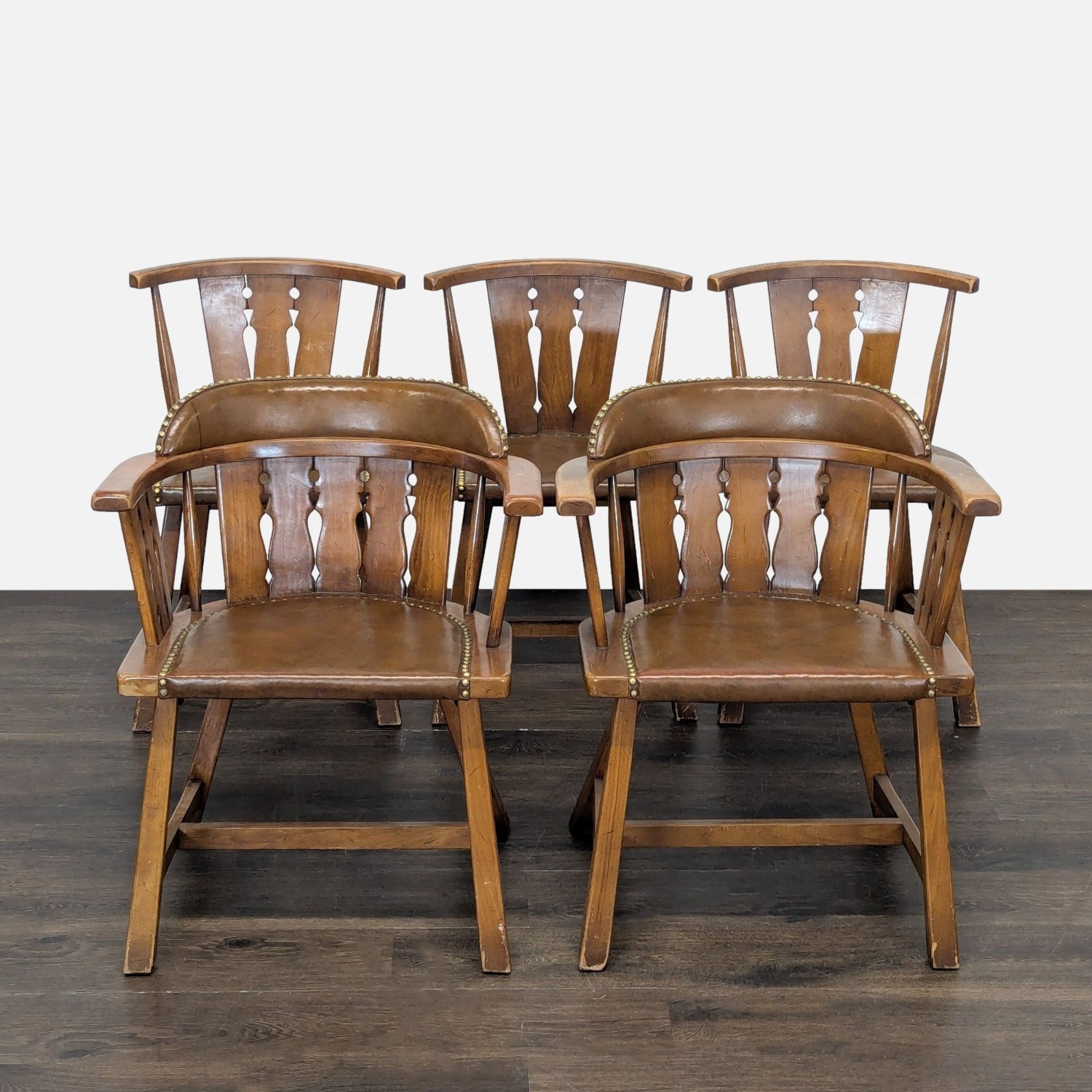 Rustic Wooden Dining Set with Table, 4 Chairs - image-5