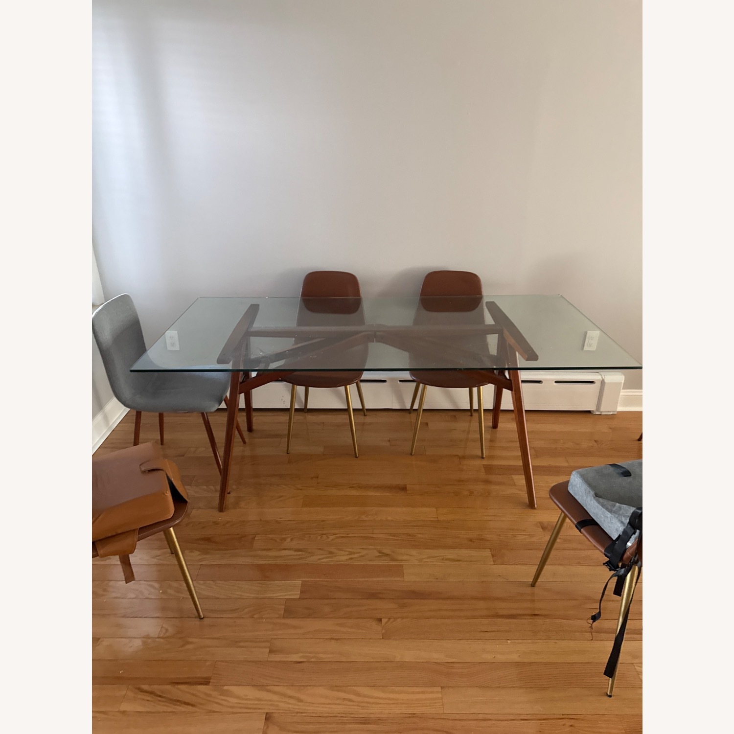 West Elm Jensen Transparent Glass Dining Table - image-1