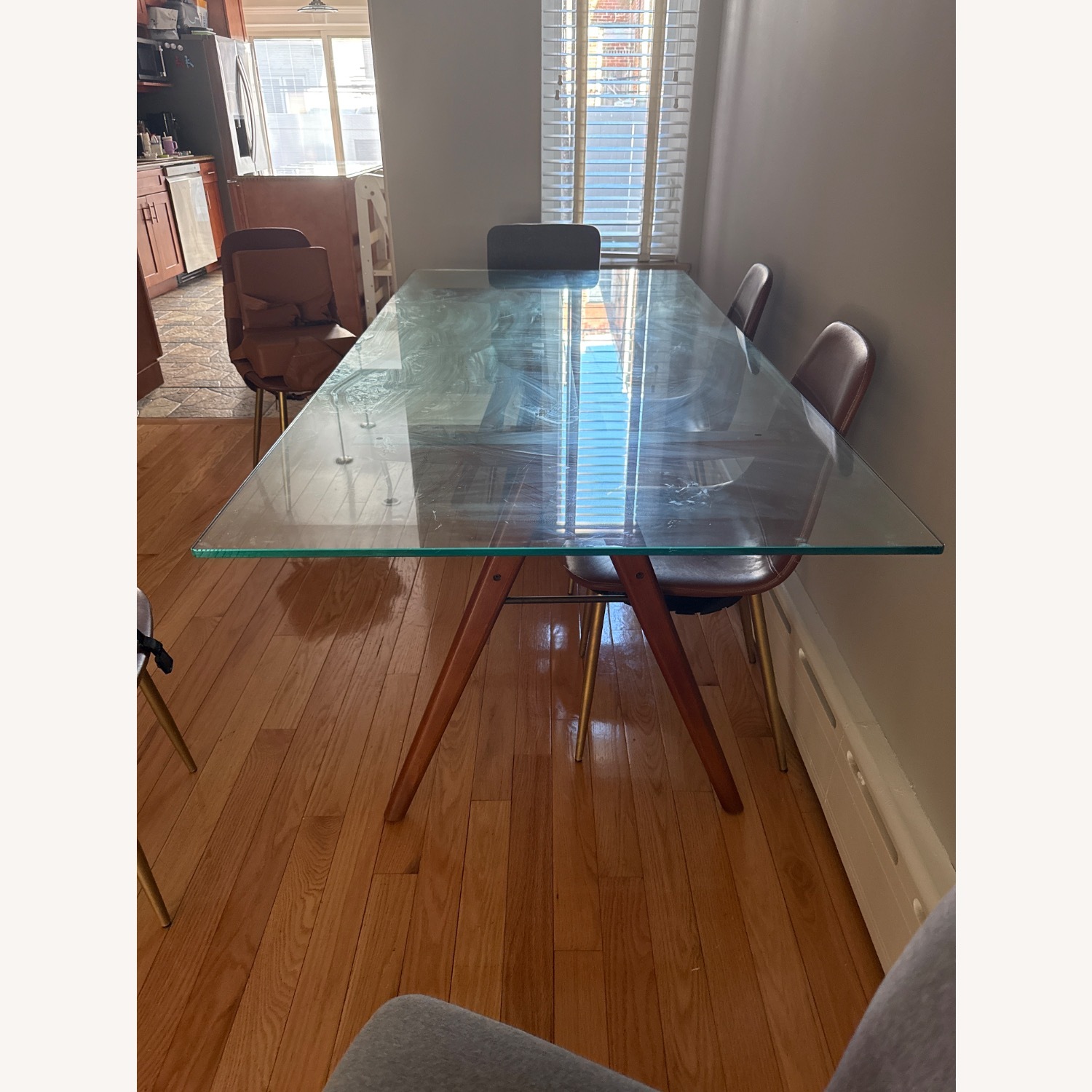 West Elm Jensen Transparent Glass Dining Table - image-2