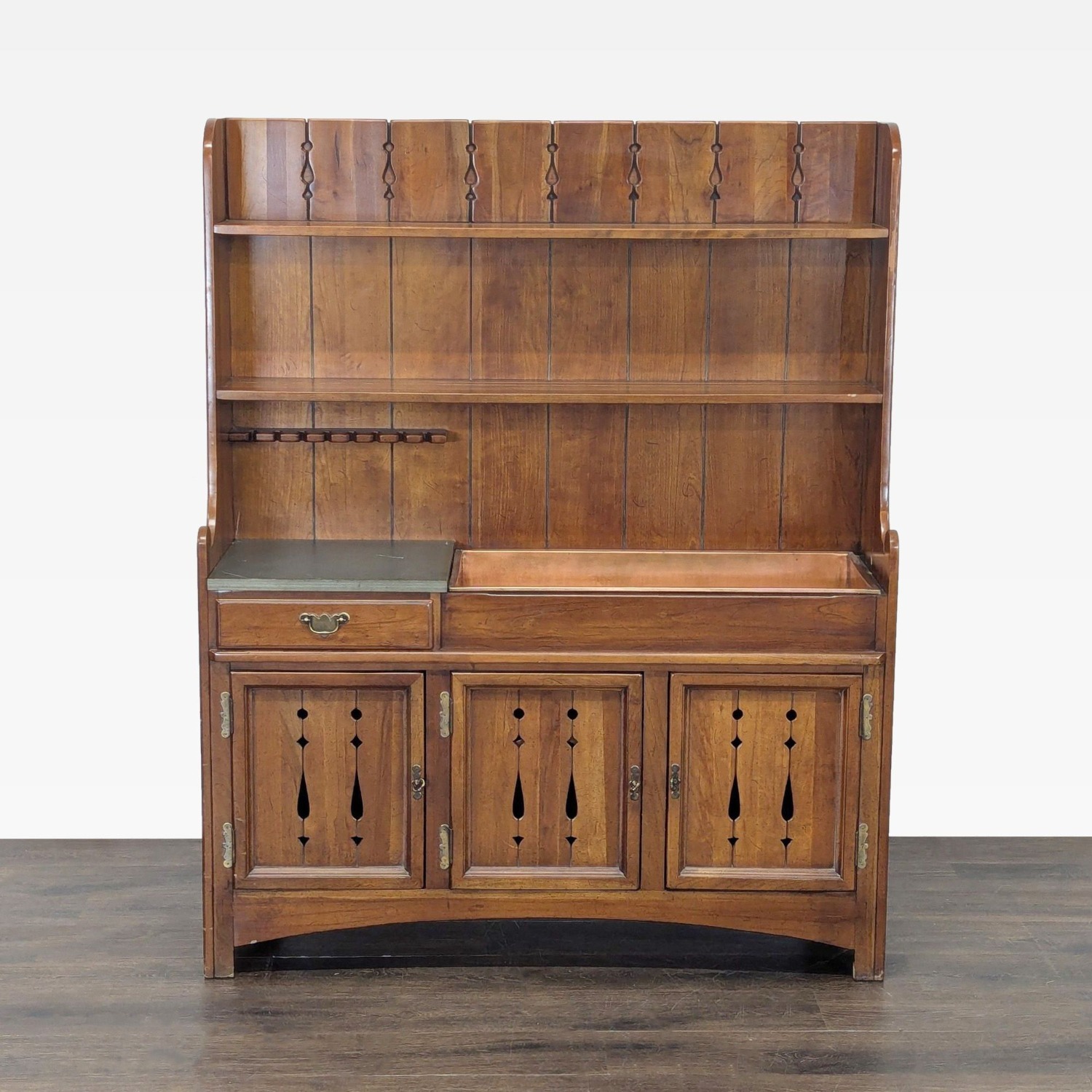 Vintage Link-Taylor Country Cherry Hutch - image-6