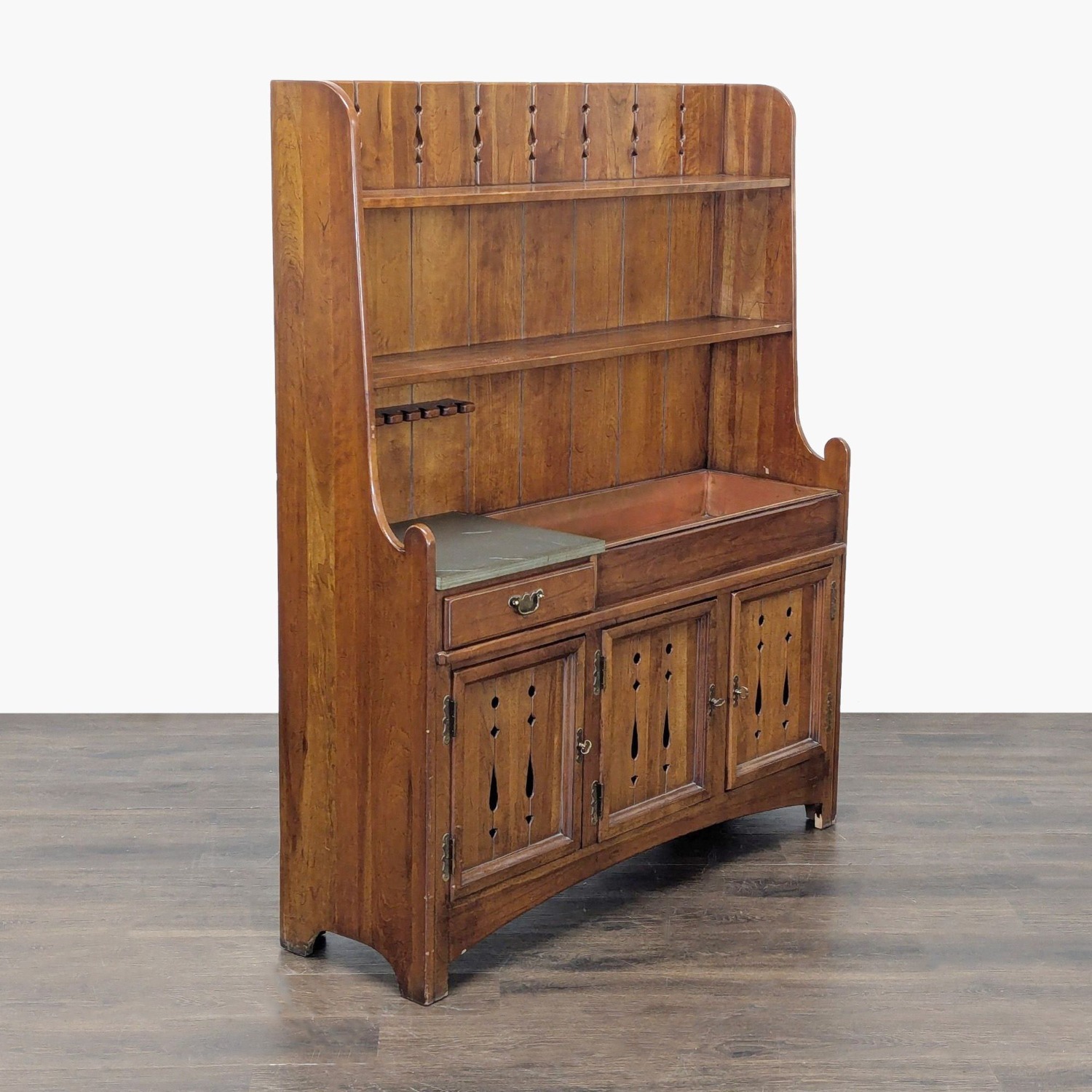 Vintage Link-Taylor Country Cherry Hutch - image-8