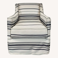 Striped Armchair with Skirted Bottom - Cozy 