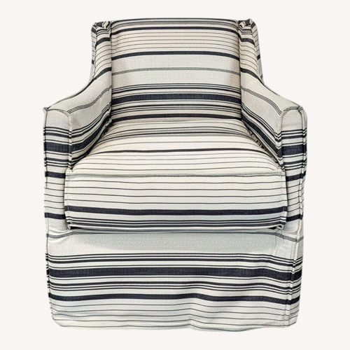 Used Striped Armchair with Skirted Bottom - Cozy  for sale on AptDeco