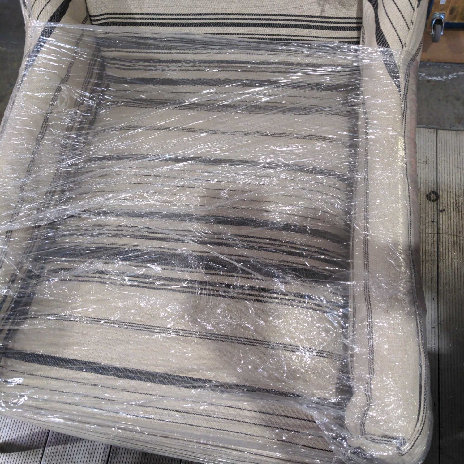 Striped Armchair with Skirted Bottom - Cozy  - image-1