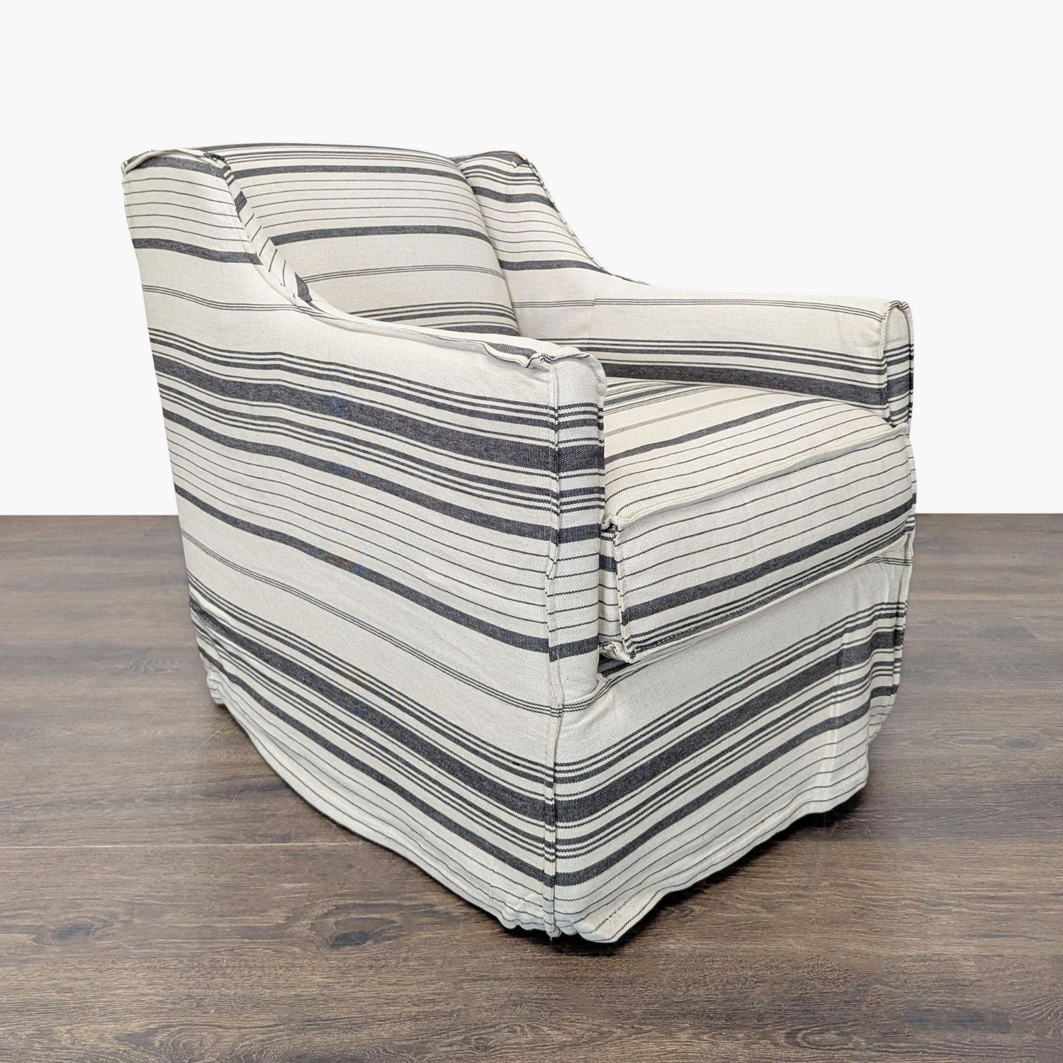 Striped Armchair with Skirted Bottom - Cozy  - image-3