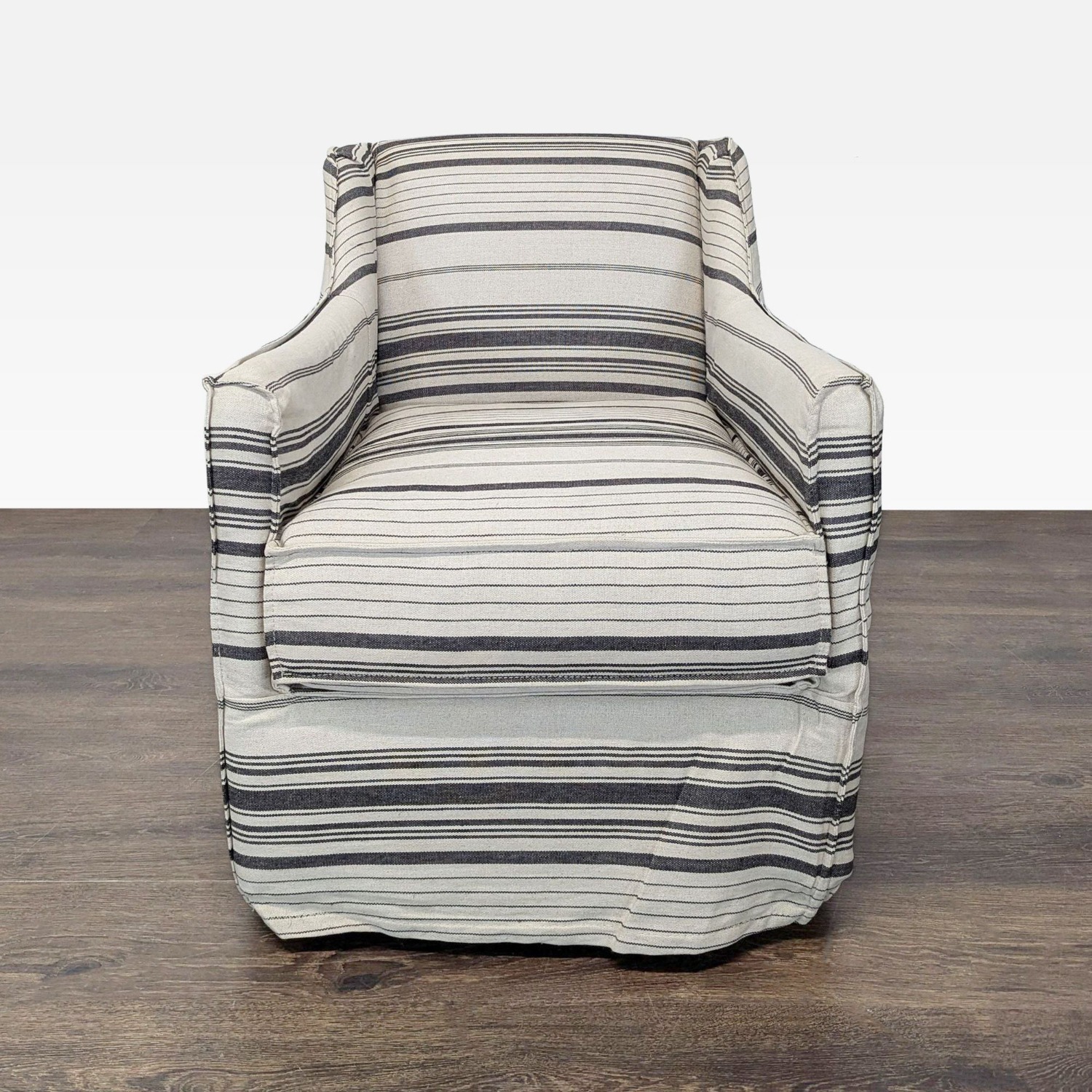Striped Armchair with Skirted Bottom - Cozy  - image-2