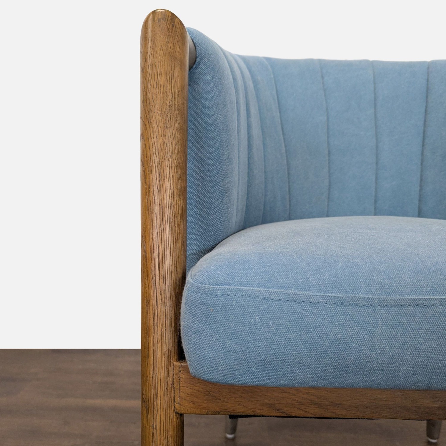 Moe's Light Blue Lounge Chair with Wood Frame  - image-6