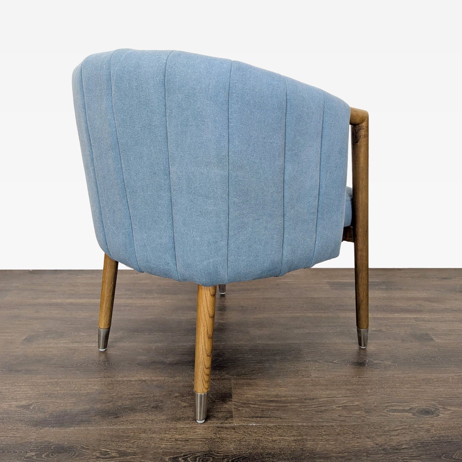 Moe's Light Blue Lounge Chair with Wood Frame  - image-4