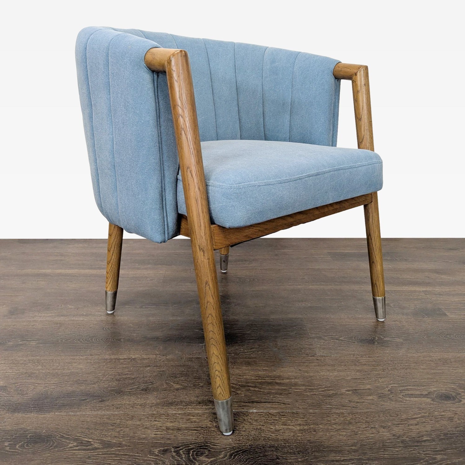 Moe's Light Blue Lounge Chair with Wood Frame  - image-2