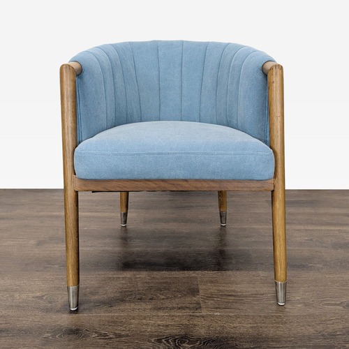 Used Moe's Light Blue Lounge Chair with Wood Frame  for sale on AptDeco