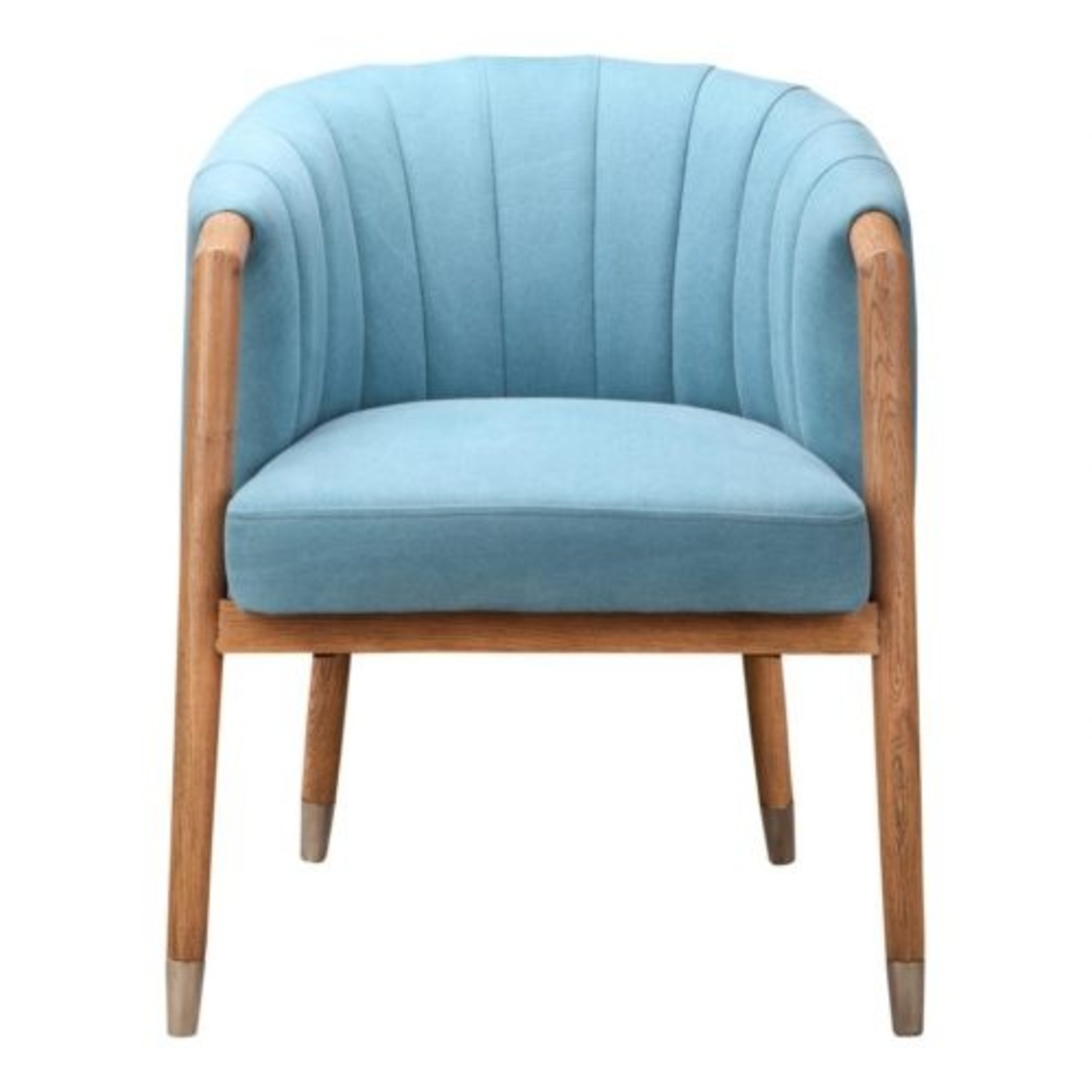 Moe's Light Blue Lounge Chair with Wood Frame  - image-11