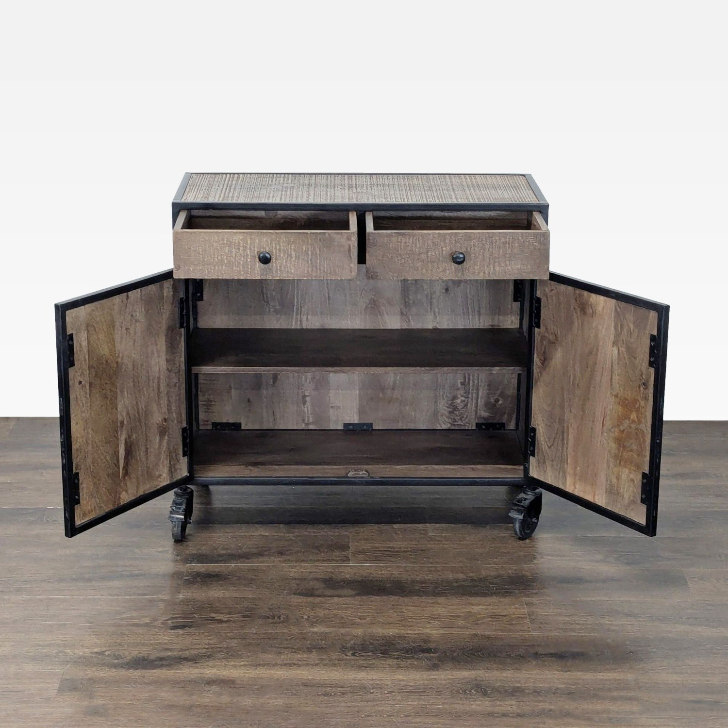 Steve Silver Two Drawer Storage Cabinet on Casters - image-2