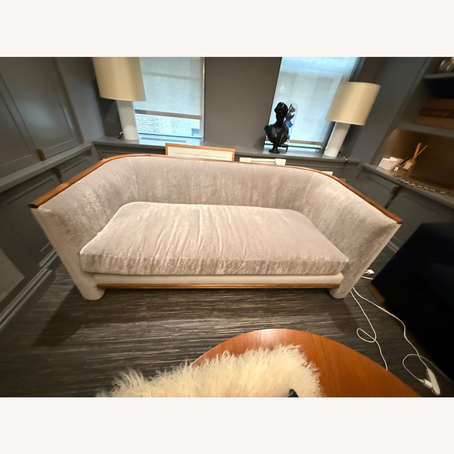 Light Gray Boucle Loveseat - image-7