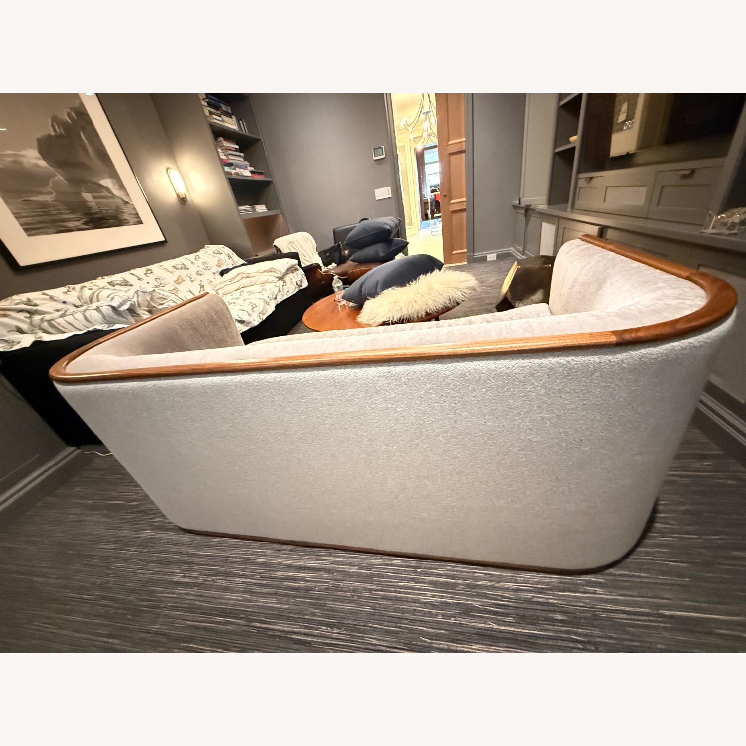 Light Gray Boucle Loveseat - image-6