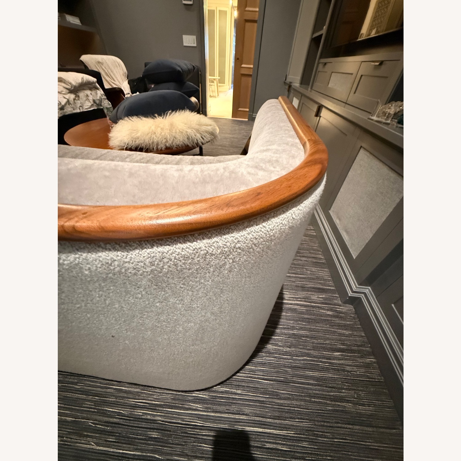 Light Gray Boucle Loveseat - image-5