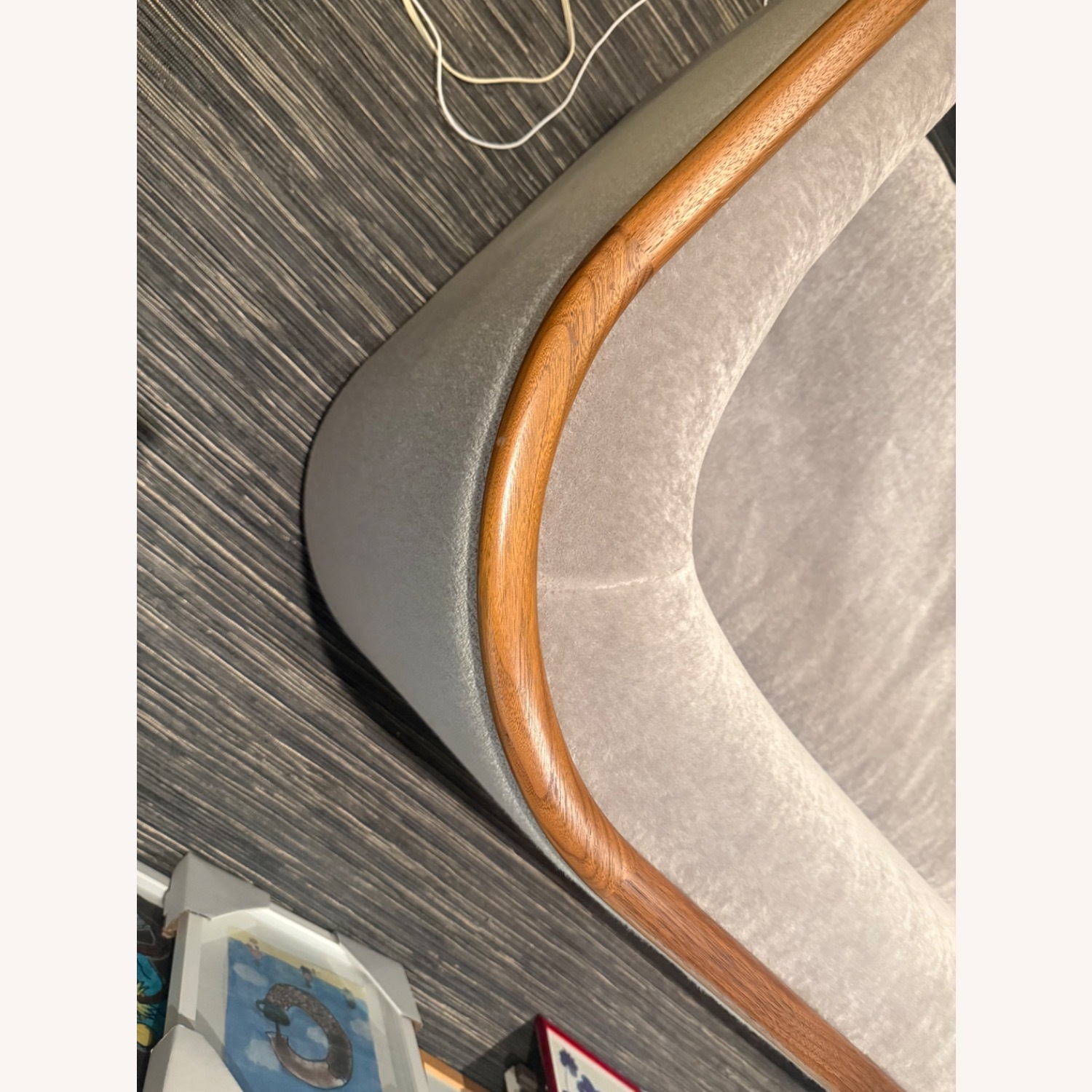 Light Gray Boucle Loveseat - image-4
