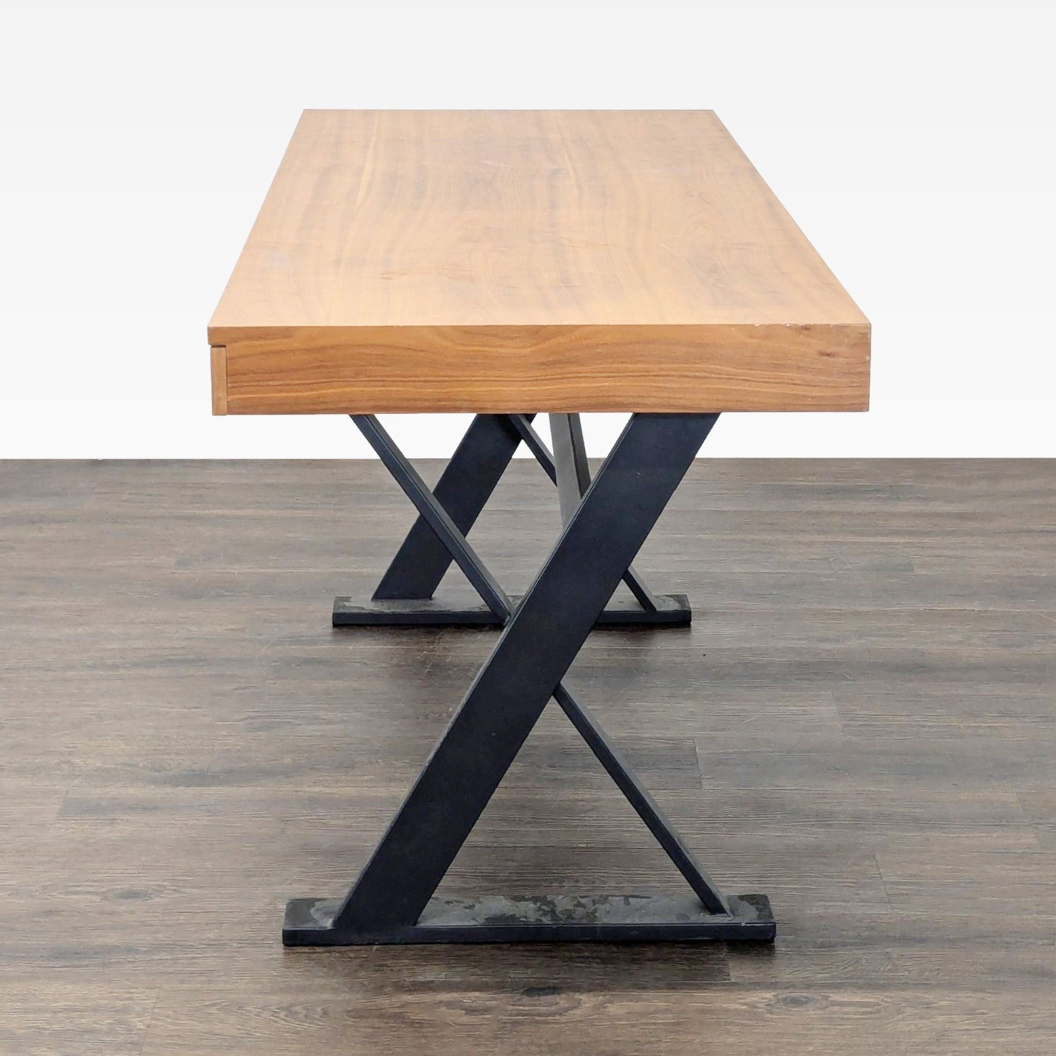 Moe's Industrial Style Desk with Solid Wood Top  - image-7