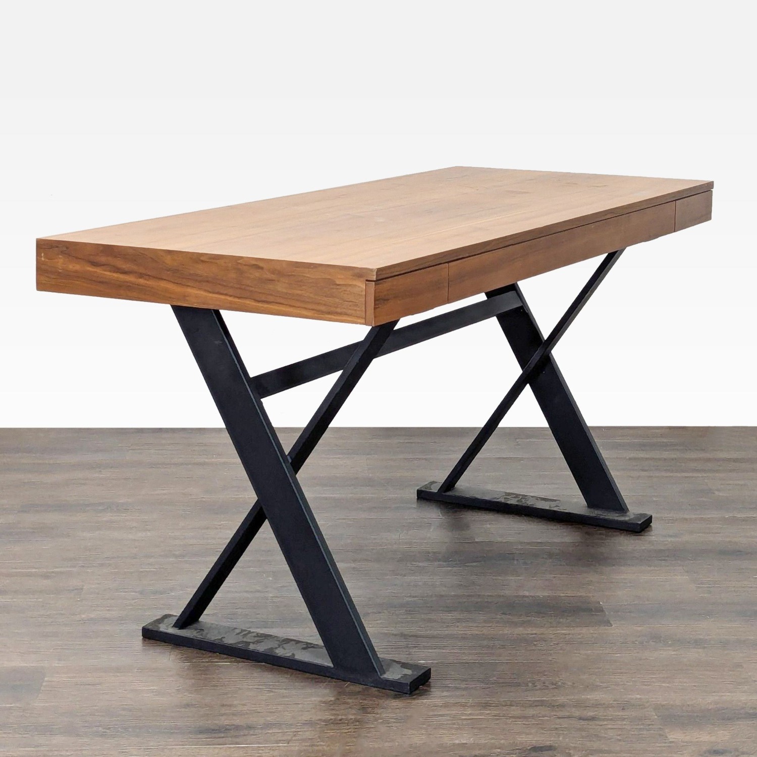 Moe's Industrial Style Desk with Solid Wood Top  - image-6