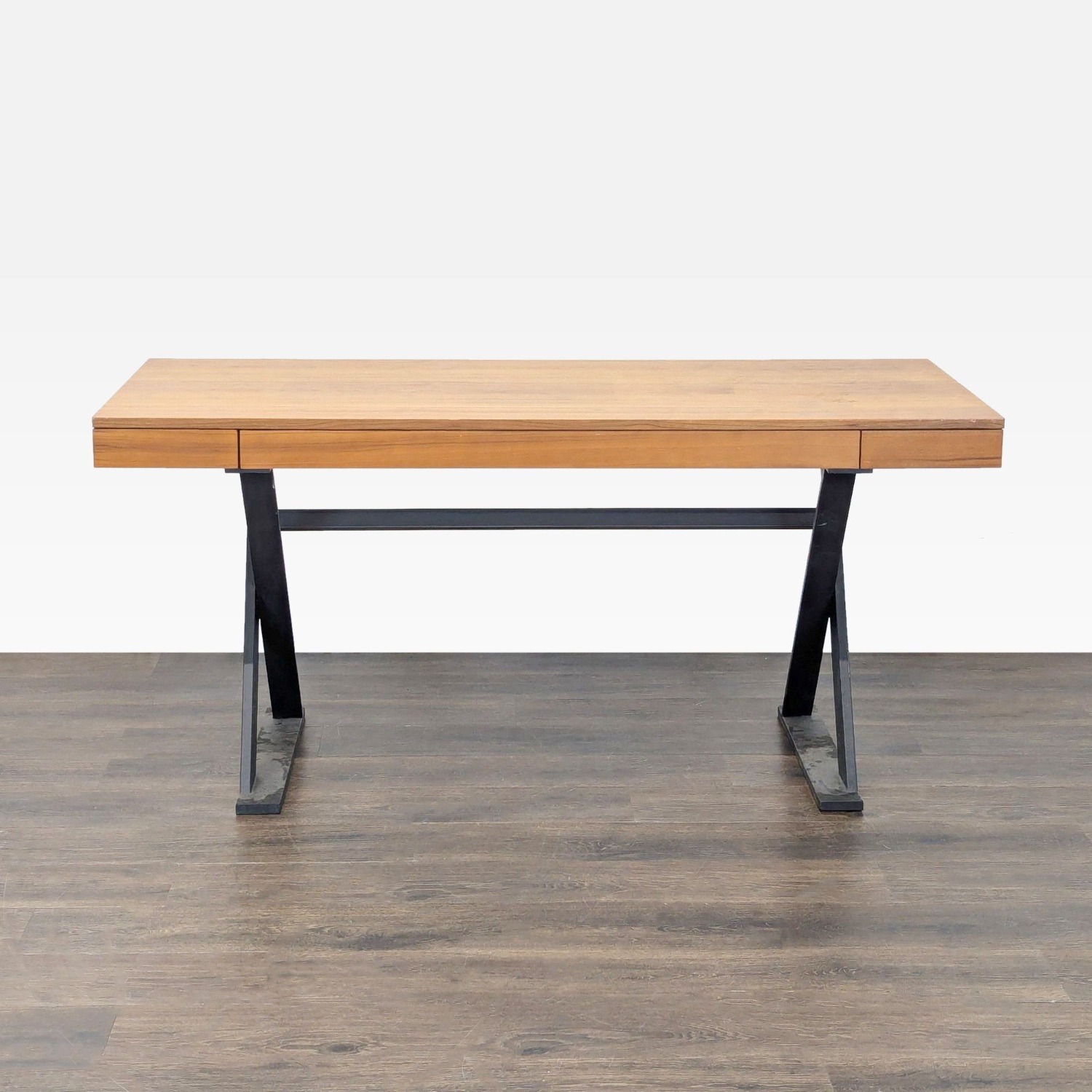 Moe's Industrial Style Desk with Solid Wood Top  - image-2