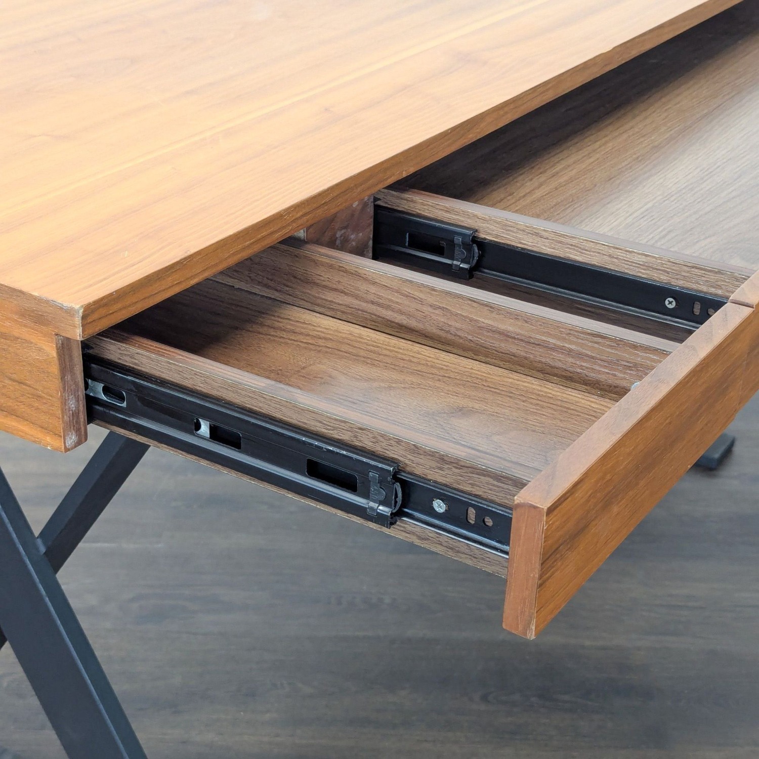 Moe's Industrial Style Desk with Solid Wood Top  - image-5