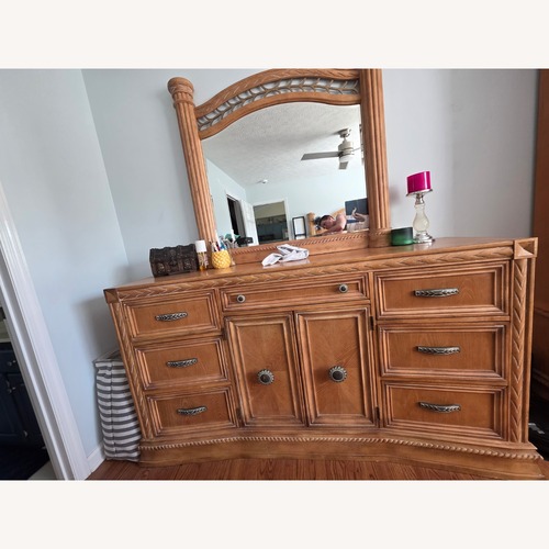 Used Light Brown Dresser with Mirror for sale on AptDeco