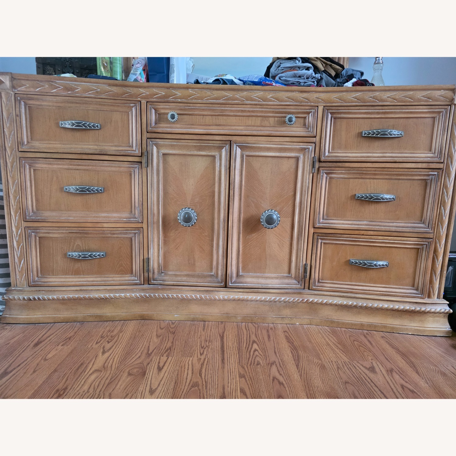 Light Brown Dresser with Mirror - image-3