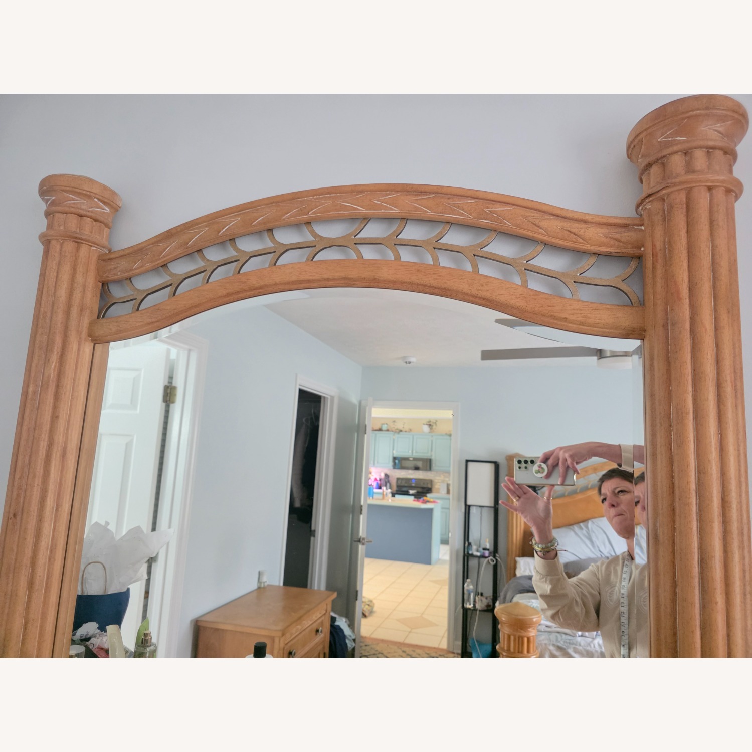 Light Brown Dresser with Mirror - image-2
