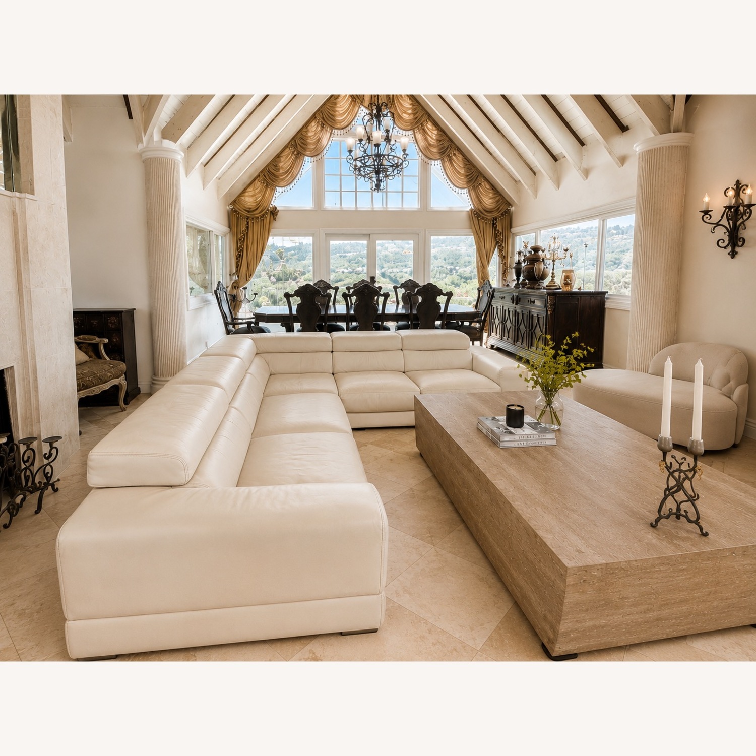 Roche Bobois Ultramobile White Leather Sectional - image-3