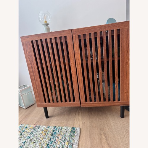 Used Wayfair Natural Wood Veneer Bar Cart for sale on AptDeco