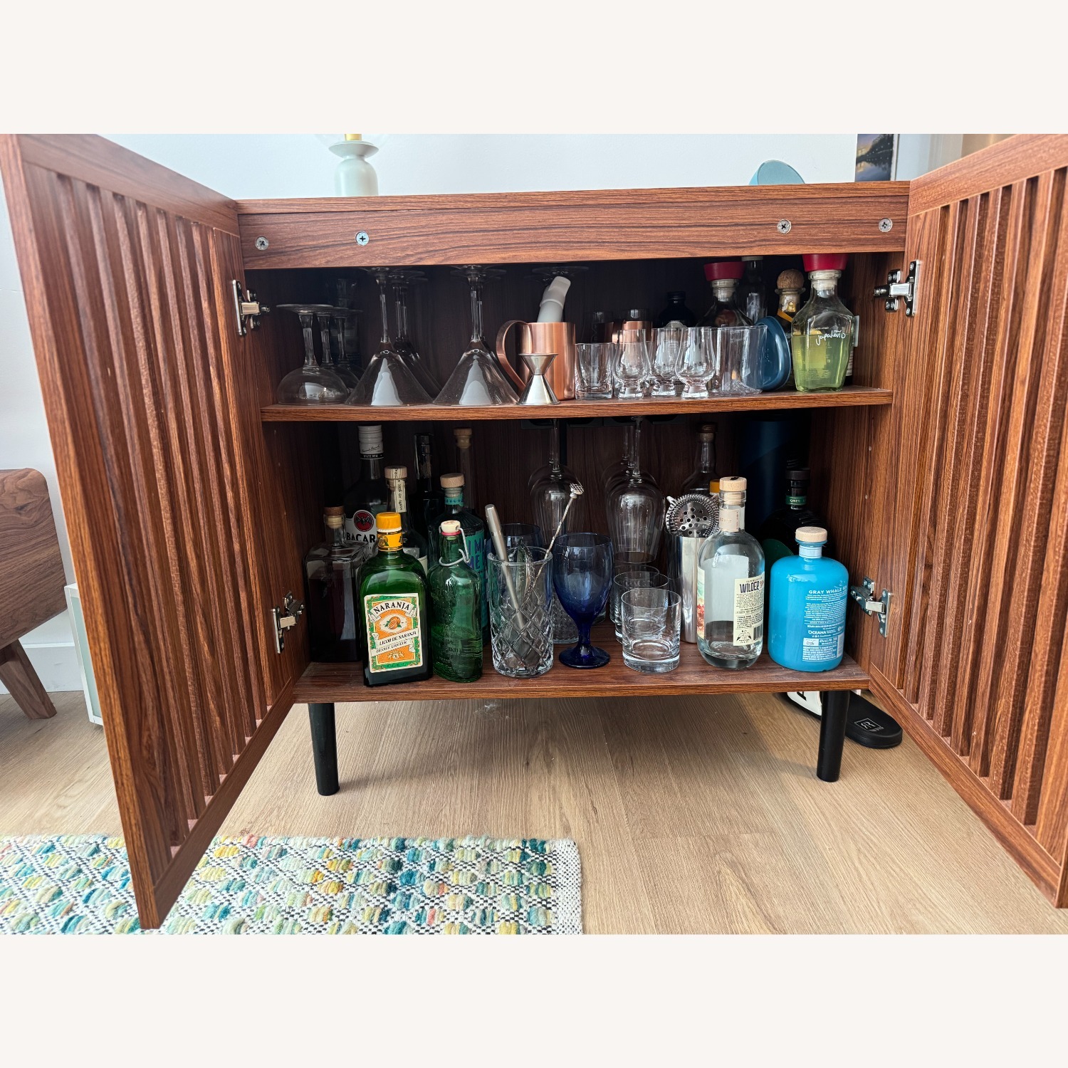 Wayfair Natural Wood Veneer Bar Cart - image-4