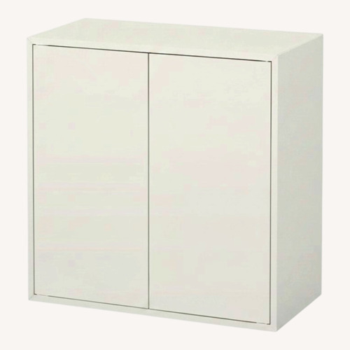 Used IKEA Eket White Wood Veneer Sideboard for sale on AptDeco