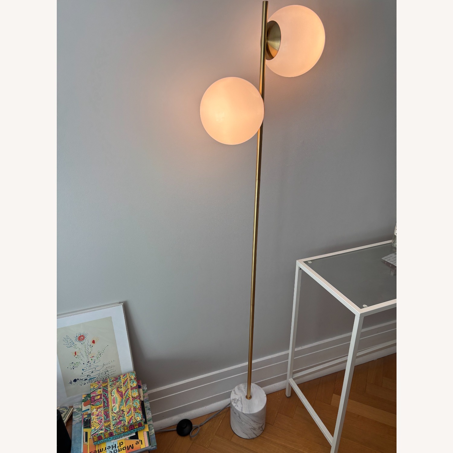 West Elm Sphere & Stem 2-Light Floor Lamp (62") - image-2