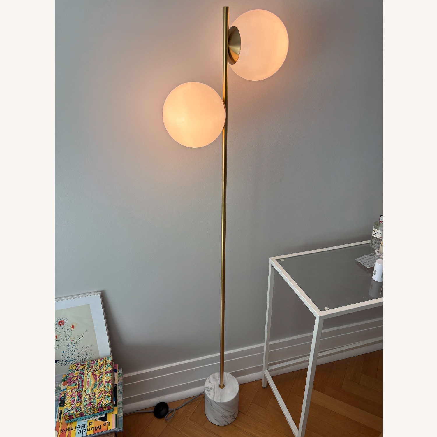 West Elm Sphere & Stem 2-Light Floor Lamp (62") - image-1